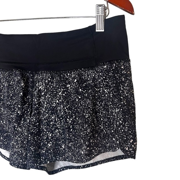 Lululemon Run Times Short- Mini Splatter White Black - Picture 8 of 14